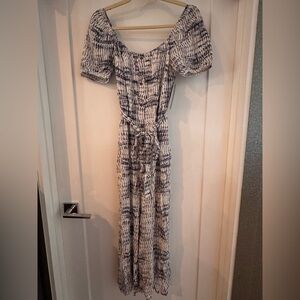 Lulus NWT Elegant Blue Tie-Dye Off-Shoulder Romper
